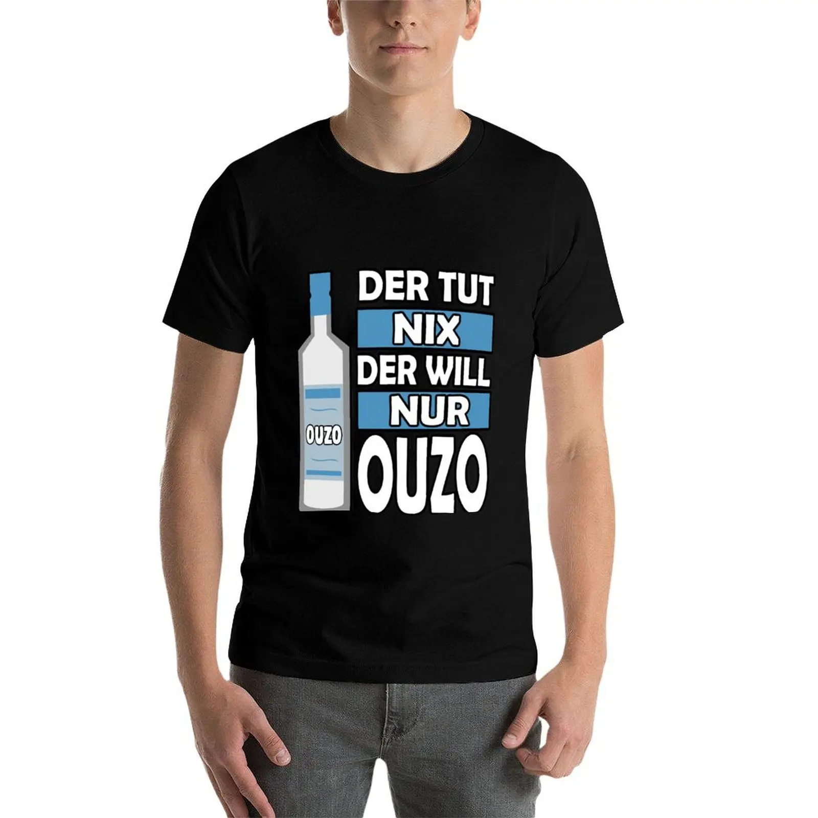 Фото Футболка Der tut nix der will only Ouzo Grieche Griechenland, мужская, 100% хлопок, люксовый бренд, хлопковая футболка 100% №3