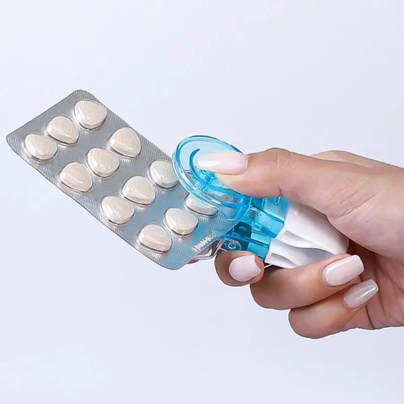

Portable Pill Taker Manual Anti-Pollution Pill Popper Reusable Medication Dispenser Travel Storage Pillbox Nail Aid Picker Tools