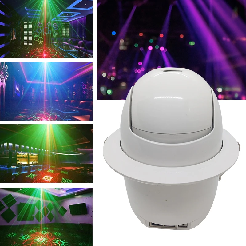 Multi Patterns LED Disco Stage Light Rechargeable Laser Projection Lamp Wireless Controller Effect Lights Party KTV Projection