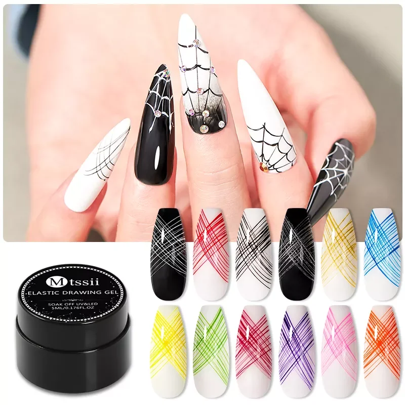 

Gel Nail Elastic Liner Nail Gel Polish Creative DIY Web Gel Varnish Flower Drawing Color Painting Nail Tips Manicure Tool