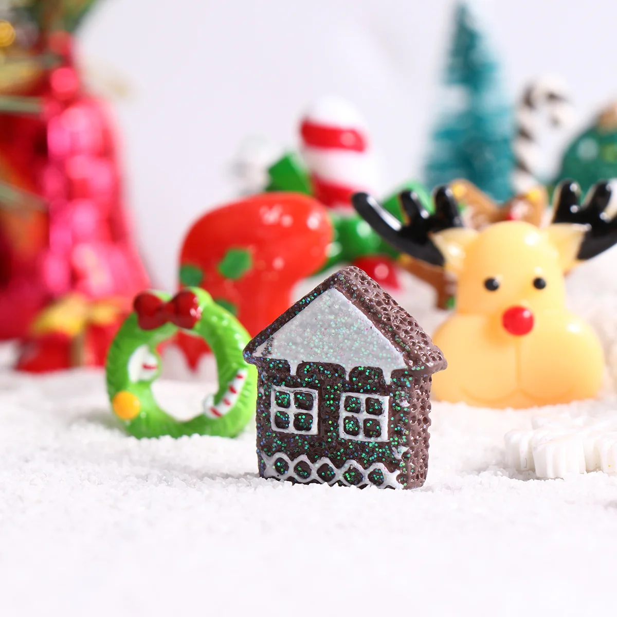 SUPVOX 50 шт. подвески из смешанной смолы с плоской задней частью рождественские