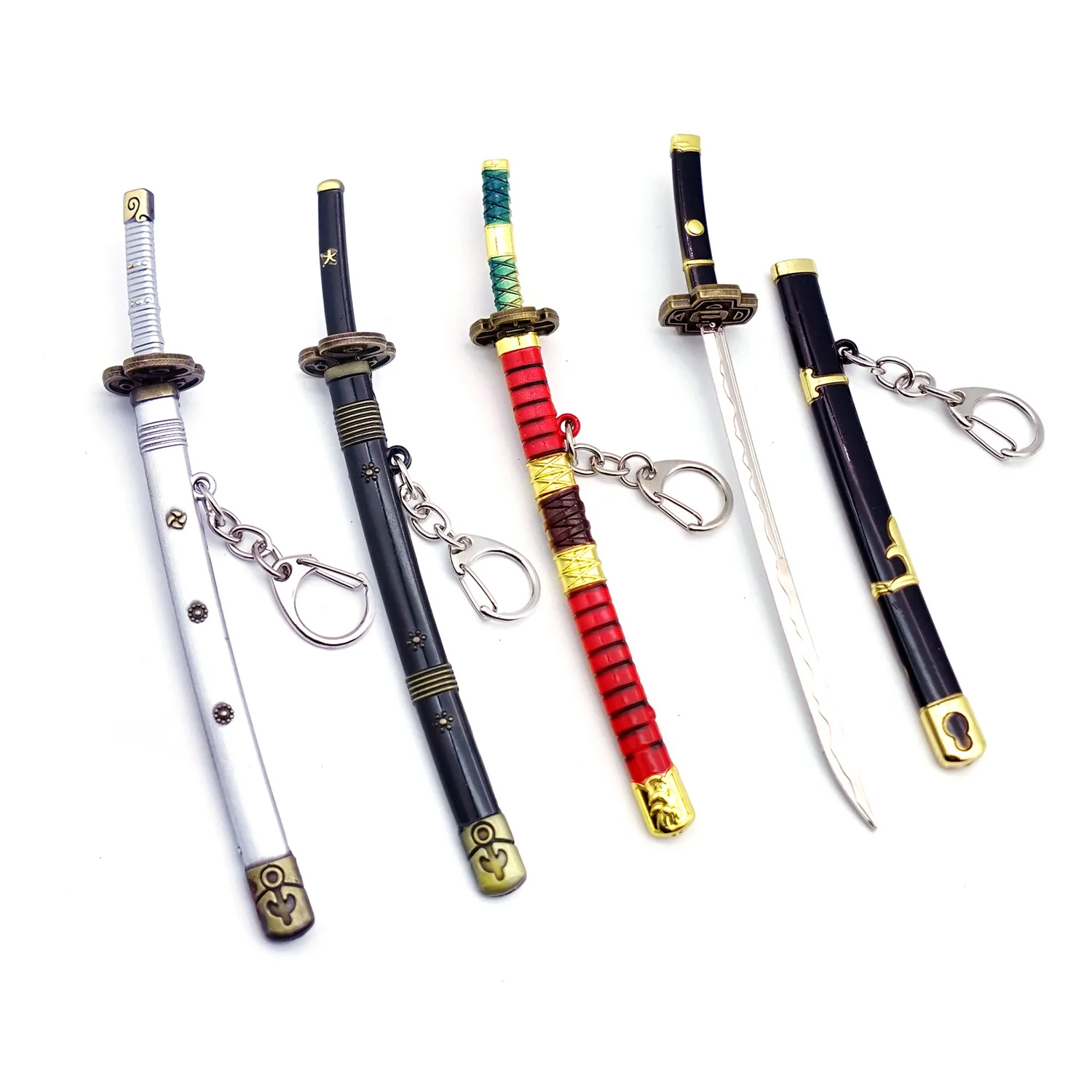 One piece Sword Keychain Roronoa Zoro Toy Scabbard buckle Metal Pendant Chaveiro llaveros Anime Cosplay Souvenir Gift Wholesale