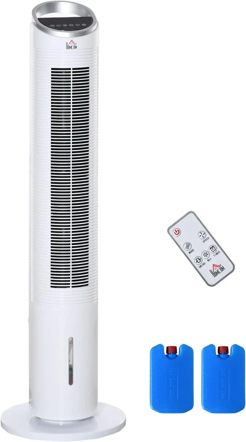 

Evaporative Air Cooler for Home Office, 3-In-1 Ice Cooling Fan with Humidifier, Oscillating, 3 Modes, 3 Speeds, 8H Timer, Remote