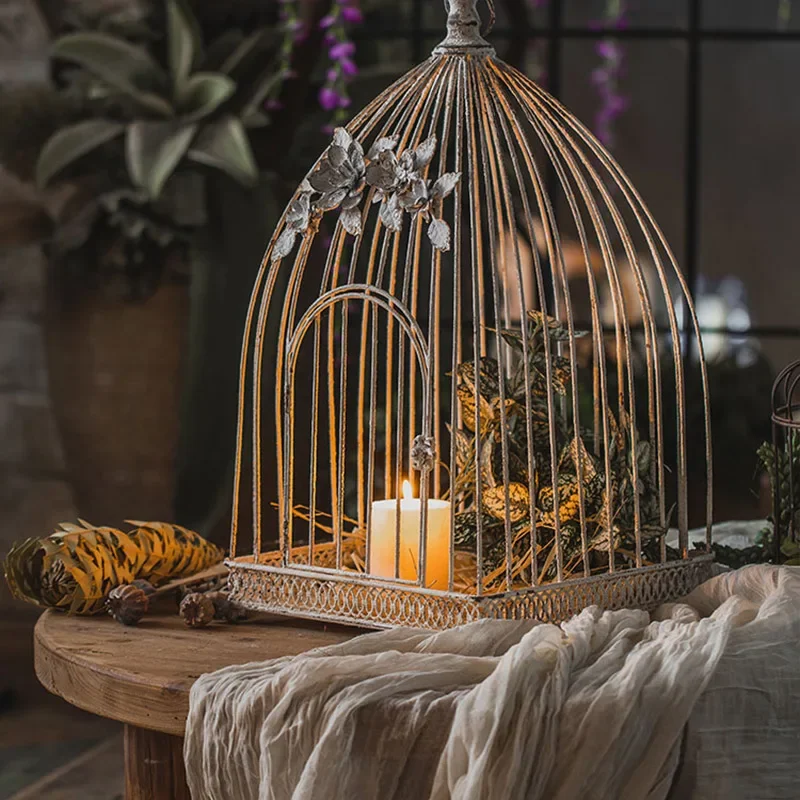 

Nordic Birdcage Candle Holder Christmas Exquisite Lantern Wedding Candelabro Living Room Kerzenhalter Home Decorations CY50CS