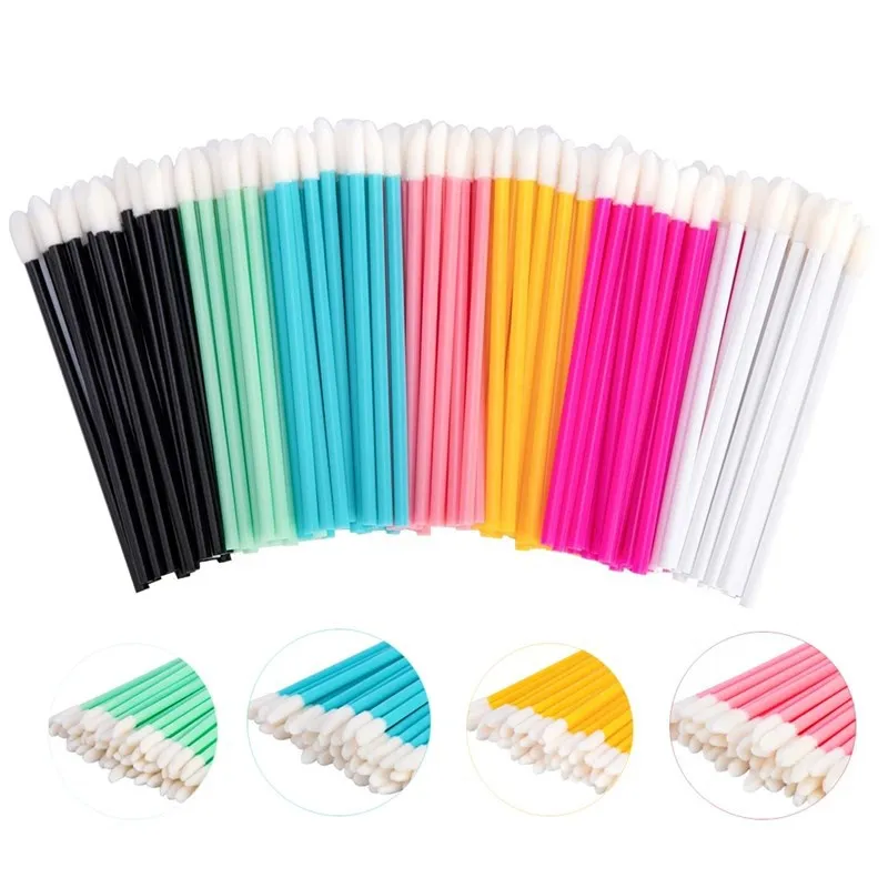 

50pcs Diposable Lip Brush Makeup Mascara Wands Lipstick Micro Brushes Applicators Cleaner