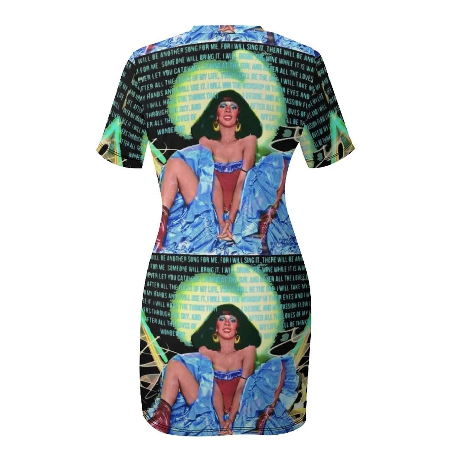 Donna Summer MACARTHUR PARK I REMEMBER YESTERDAY платье с короткими рукавами женское вечерние платья