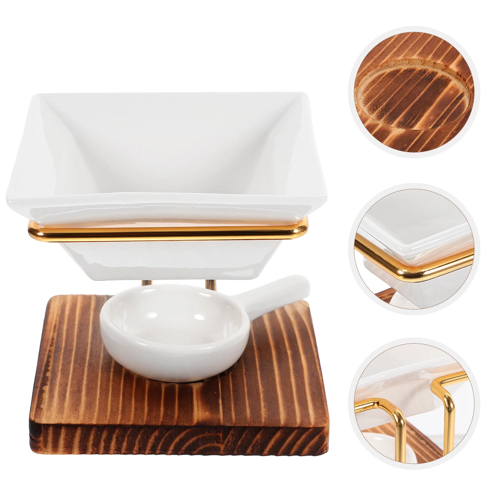 

1 set of Fragrance Oil Burner Ceramic Essential Oil Burner Tealight Holder Scented Wax Burner