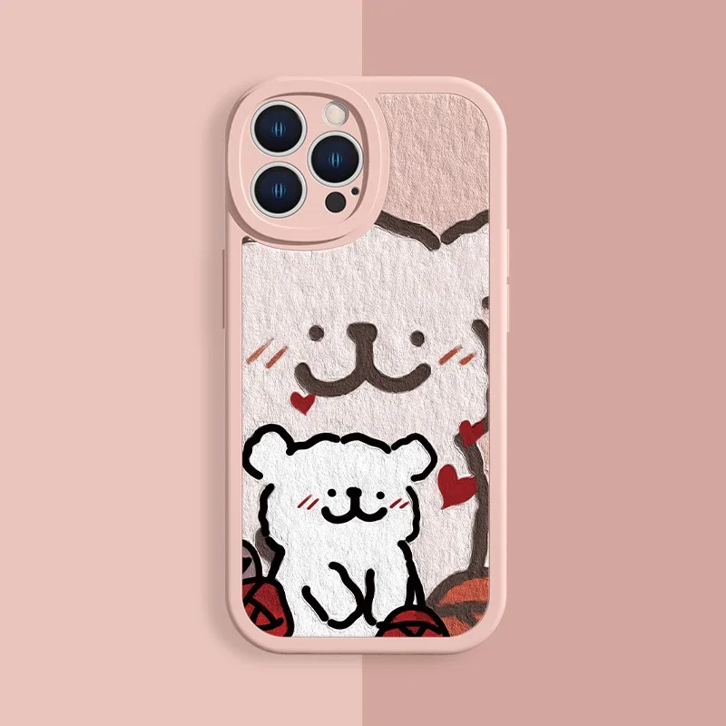 Korean Maltese Phone Case For Lovers Couples for Samsung Galaxy 24 23 22 21 Plus Ultra FE A73 A72 A71 A52 A51 A32 Mobile