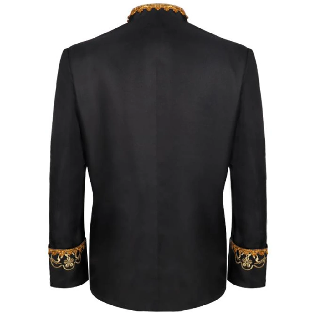 Роскошный мужской блейзер с золотой вышивкой куртка стильный дворцовый костюм в