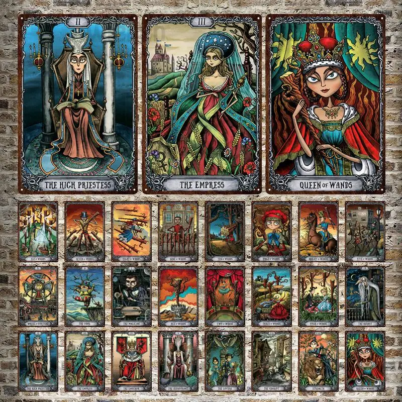 

Vintage Tarot Page Of Pentacles Poster Metal Tin Sign Home Decor Pub Bar Club Wall Decor Metal Iron Plate Retro Tarot Cards Sign
