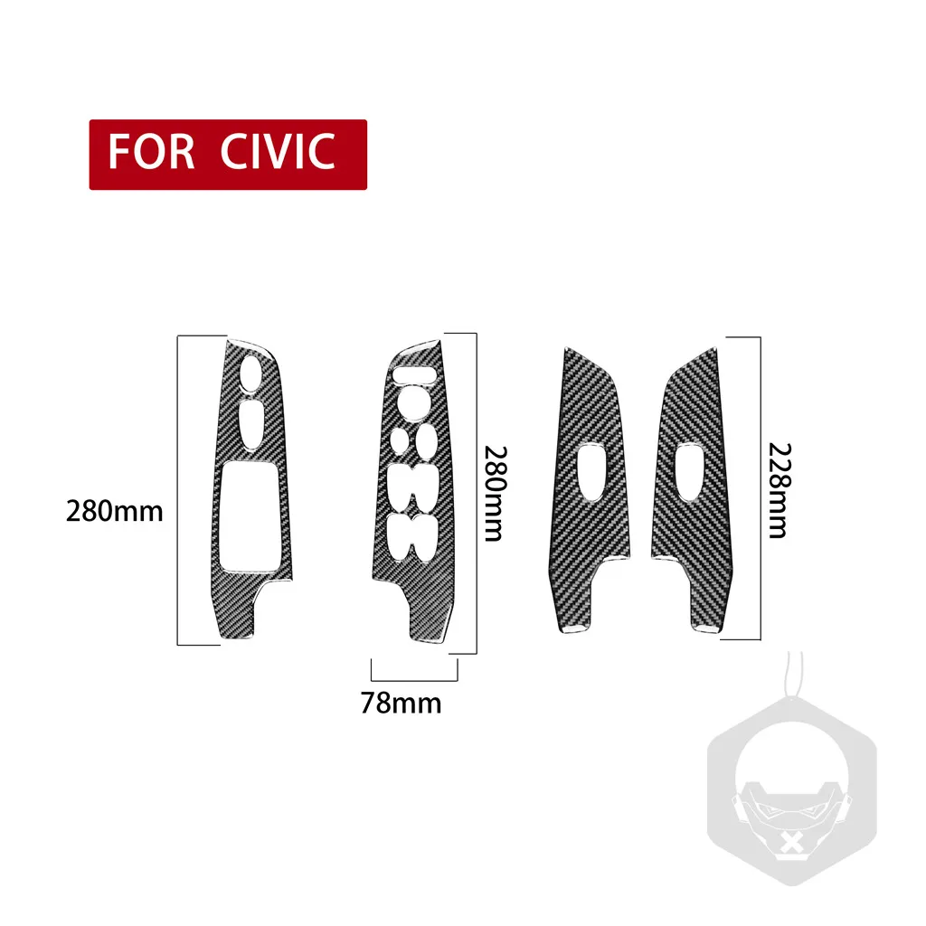 

Подходит для Civic 8 Gen 2006-2011 внутренние аксессуары из углеродного волокна RHD оконная панель подъема крышка отделка