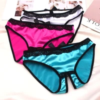 women g string briefs underwear panties thong seamless bowknot low rise crotchless silk satin insert briefs knickers underpants
