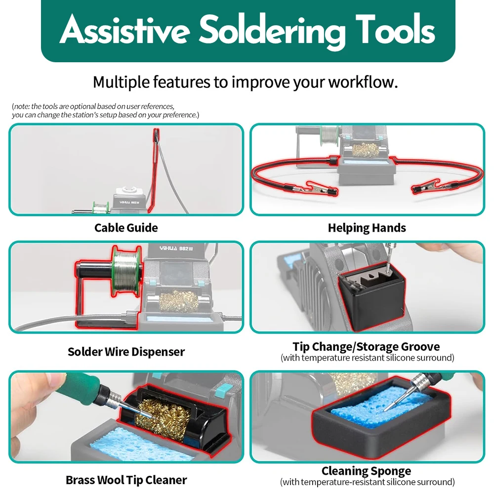 Паяльник YIHUA 982-III точная паяльная станция C115 C210 Сварочная наладочная