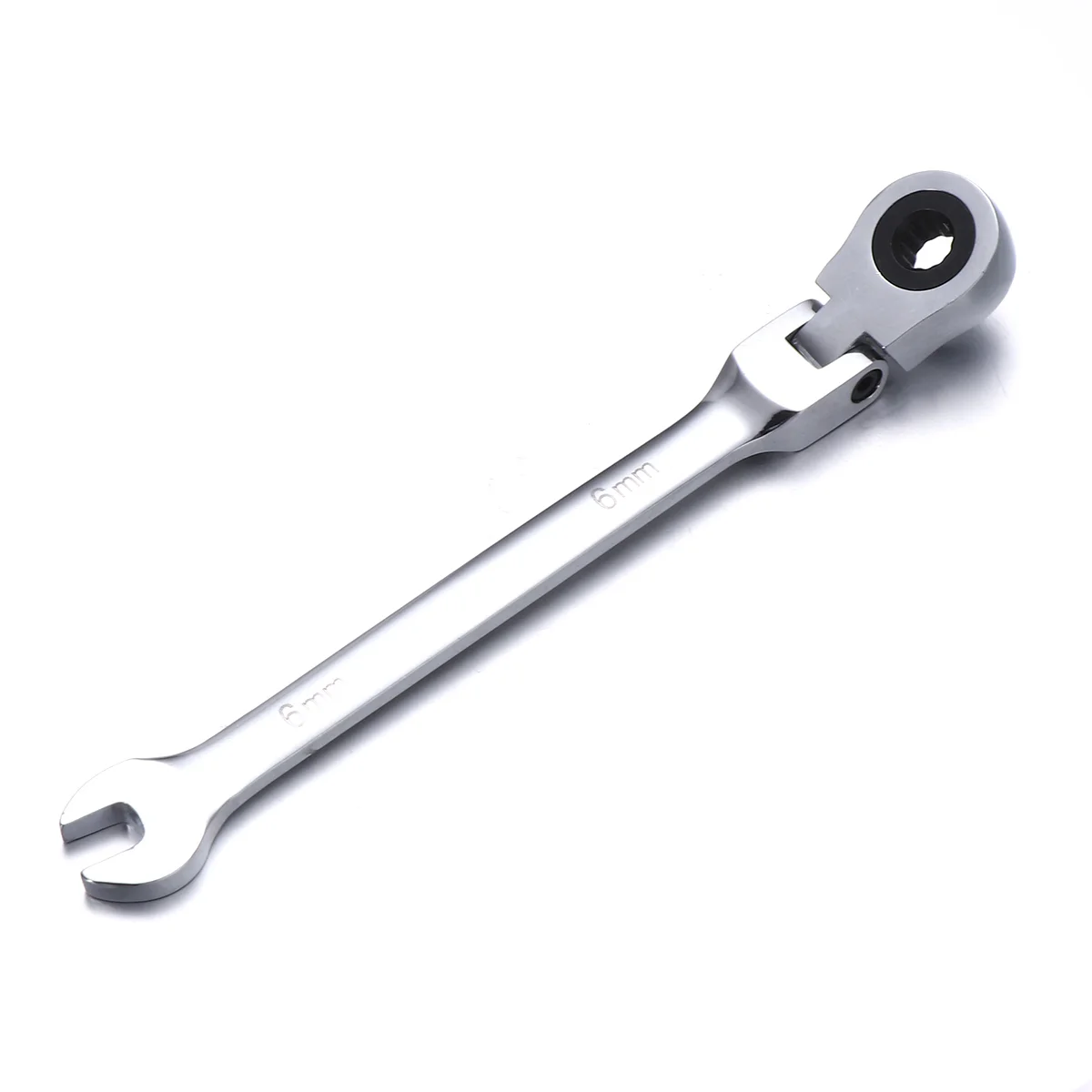 

6mm Dual Heads Ratchet 180 Degree Flexible Pivoting Head Adjustable Combination Dicephalous Wrench Spanner (Silver) Tool set