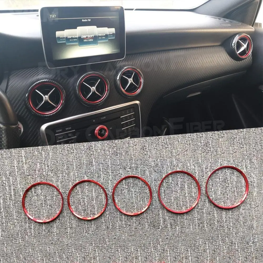 

5 PCS Air Condition AC Outlet Air Vent Ring Cover Trim Decoration for Mercedes Benz CLA GLA GLC Class W117 X156 AMG Car Styling