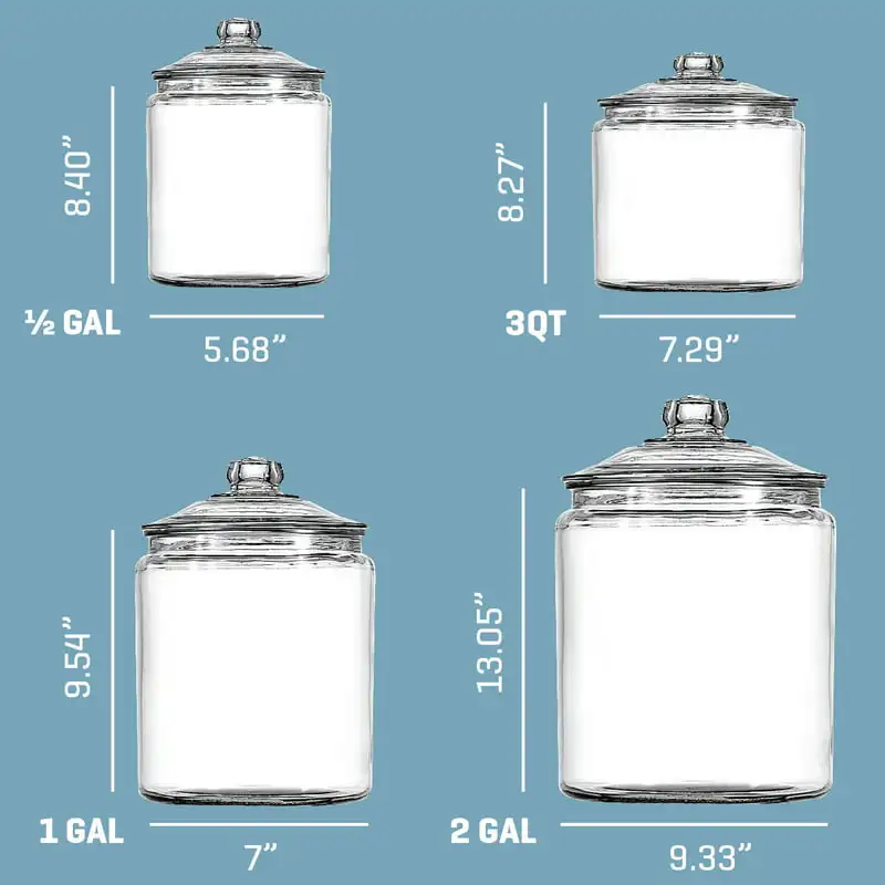 

Limit for Home Elegant Hill 2 Gallon Limit Clear Glass Home Storage Jar with Lid - Perfect Storage Solution for Your Pantry & Ki