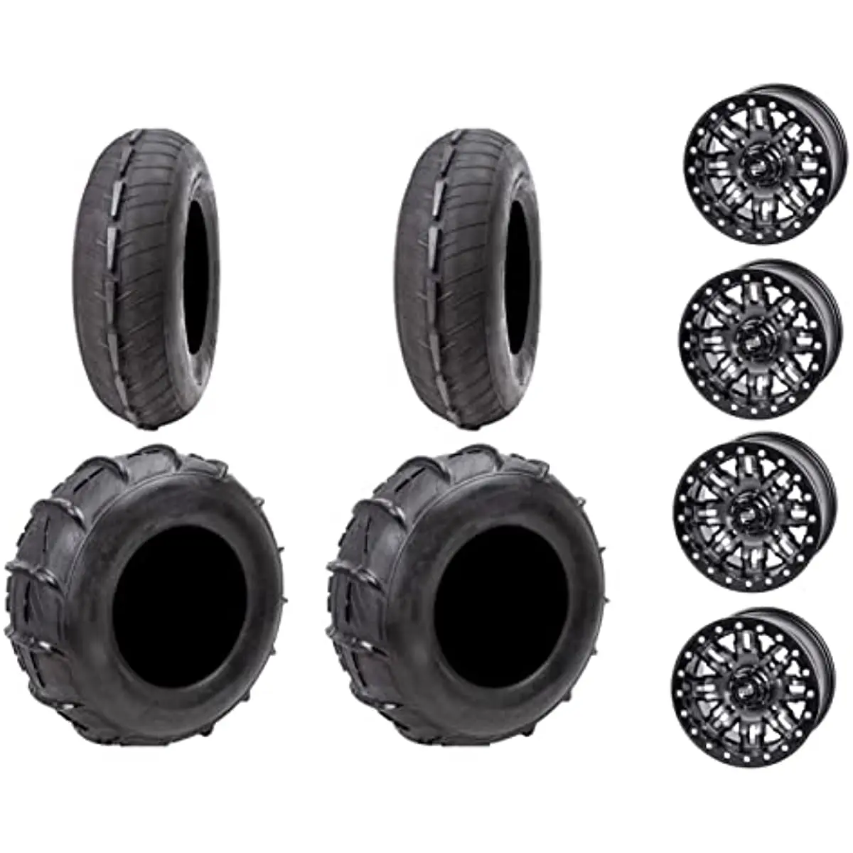 

Four 32x15 Tusk SAND LITE Front and Rear UTV Sand Tires mounted on Tusk TETON Beadlock Wheels - For CAN-AM MAVERICK X3-4/137