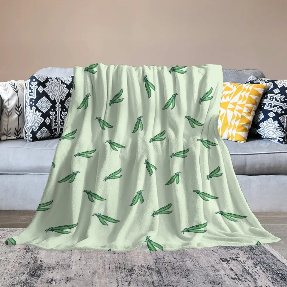 

Travel Blanket Throw Smooth Soft Warm Thin Blanket Adult Women Boy Girl Kids Peas Green