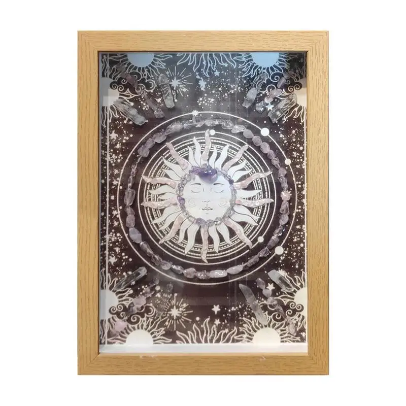 

Handmade Picture Frames Mysterious Natural Stone Photo Art Painting Decoration Decorative Meditative Crystal Picture Meaningful