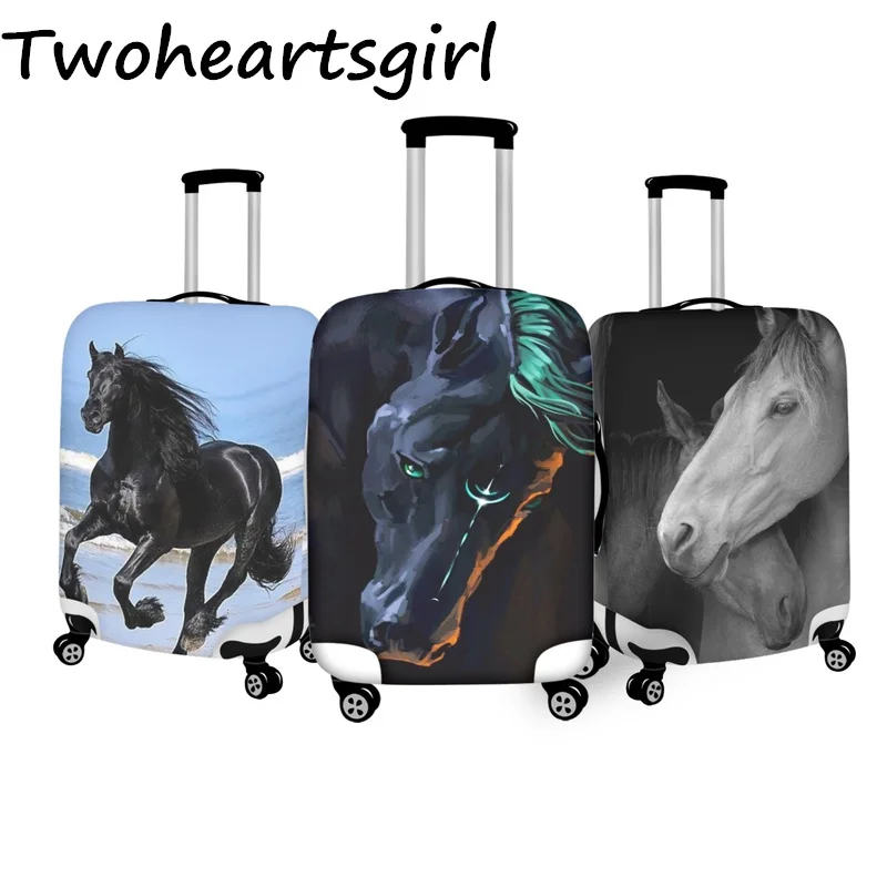 

Twoheartsgirl Fashion Horse Print Suitcase Cover Dust Resistant Baggage Protective Sleeve Travel Luggage Covers Fits 18-32 Inch