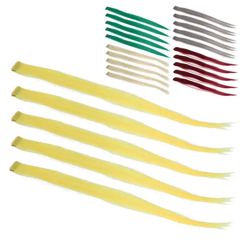 

Colored Hairpiece Clip 21.65inch Length Firmly Fix Easy Detangling Highlight Hair Extension Clip Individual Package for Cosplay