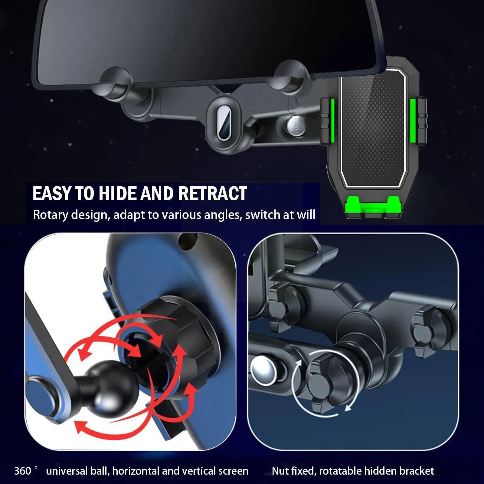 

Автомобильный держатель для телефона, с поворотом на 360 градусов