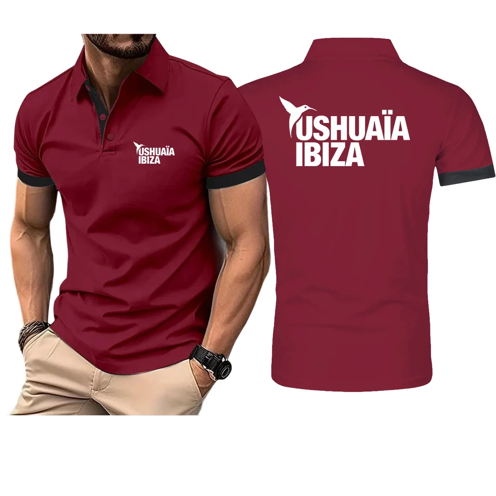 Фото Мужская футболка-поло Ushuaia Ibiza с принтом логотипа, летняя новинка 2026 года, с коротким рукавом, повседневная, деловая, модная, приталенная №5