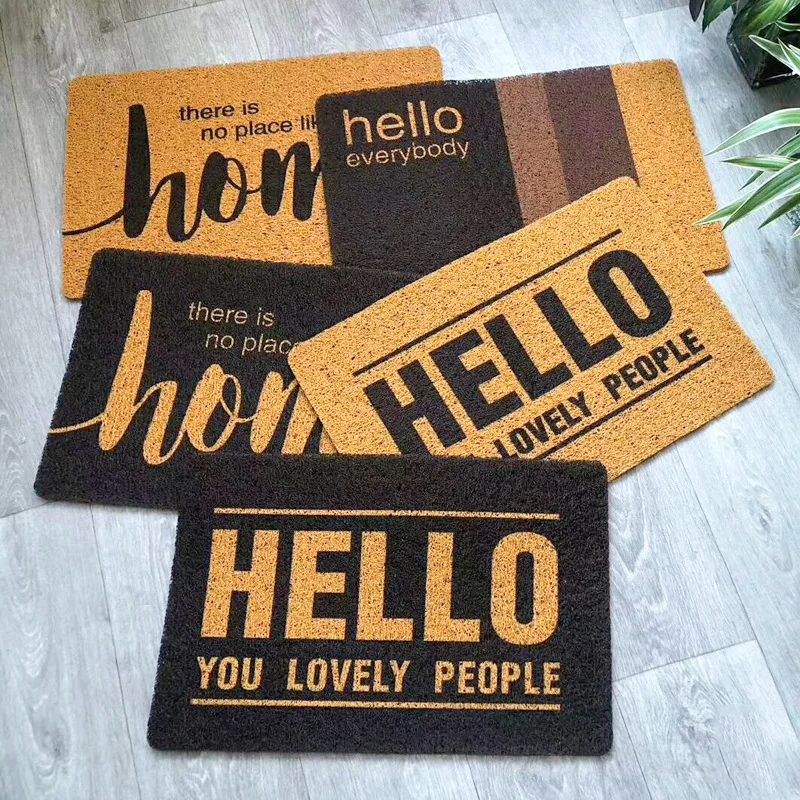 

BESTPRO Home Coir Doormat Non-slip Foot Mat Simple Pattern Entrance Door Mats Rugs for Living Room Door Bathroom