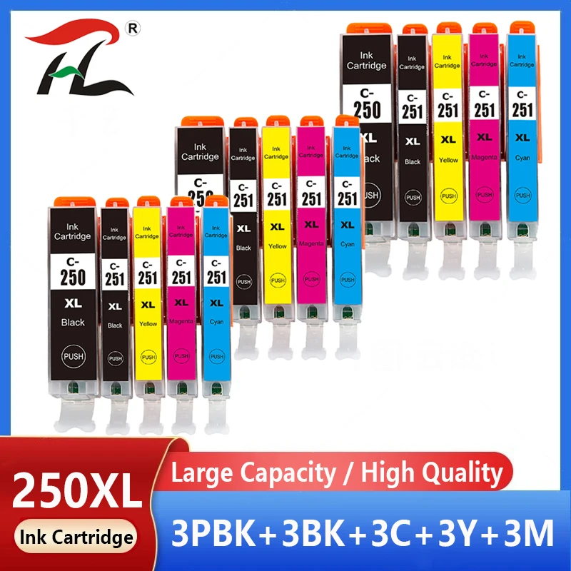 

15X PGI250 PGI-250 CLI-251 ink cartridge for Canon PIxma MG6620 MX922 MG5620 MG5420 MG6320 MX922 MG6420 MG7520 MG5520 iP7220