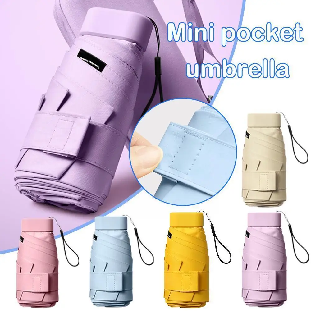 

Компактный карманный мини-зонт для женщин, легкие складные зонты с защитой от солнца, дождя, маленькие Чехлы для карт, N1A5