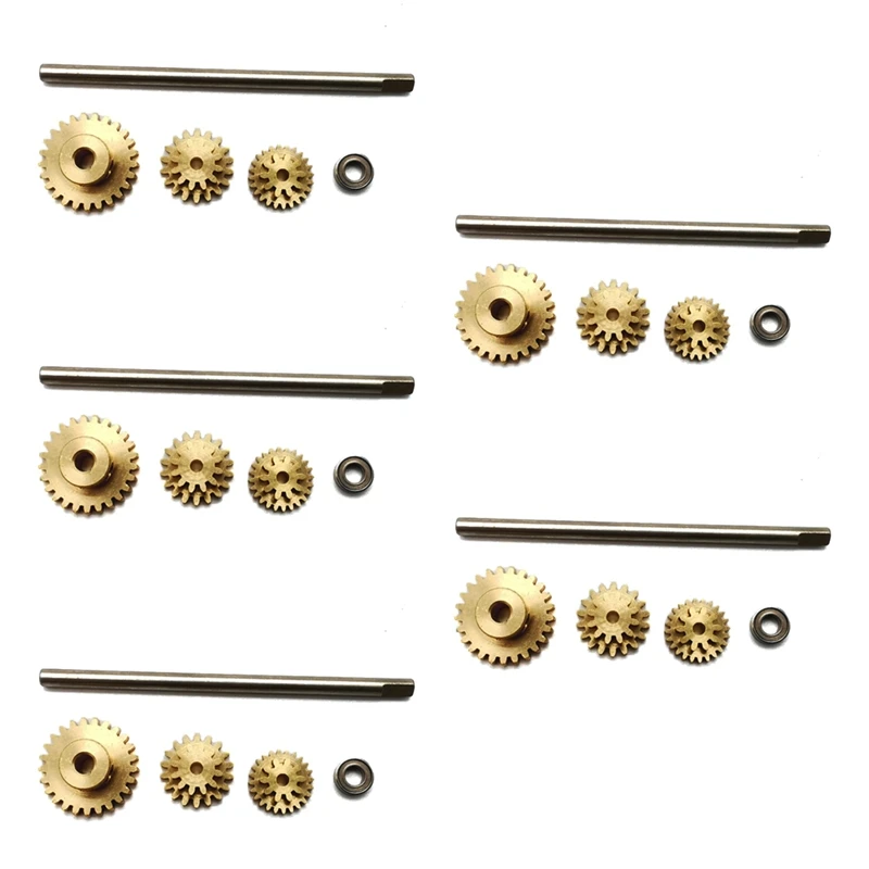 

5 комплектов для WPL D12 1/10 RC грузовик автомобиль обновленные детали коробка передач металлическая Шестерня Набор запасных аксессуаров