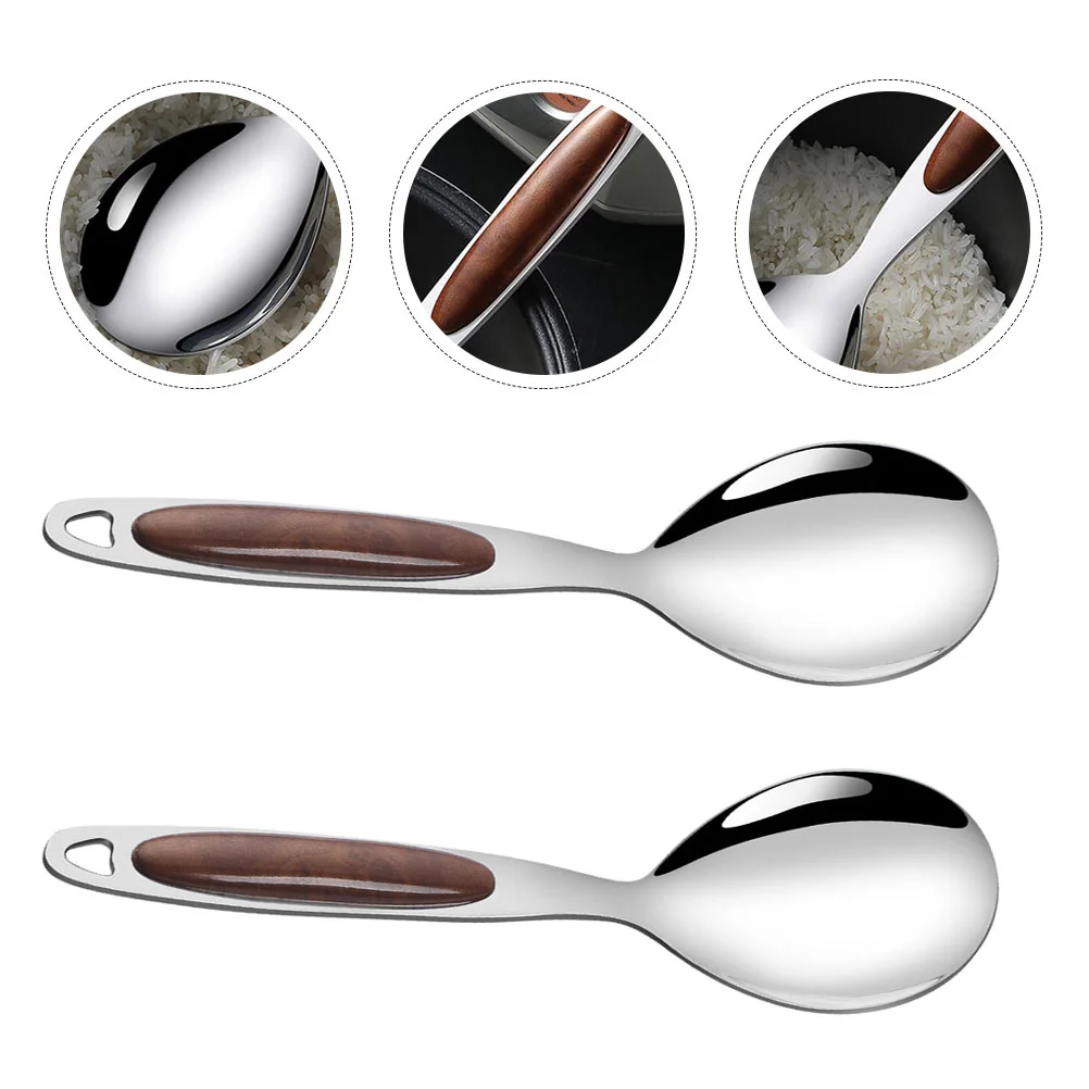 

Rice Spoon Paddle Spoons Ladle Soup Serving Spatula Steel Stainless Scoop Scooper Cooker Cooking Ramen Server Kitchen Udon Hot