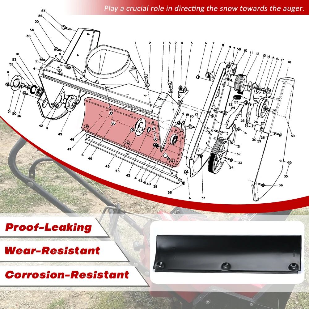 Нижний корпус снегоочистителя нижний для Toro CCR2000 CCR2400 CCR2500 CCR3000 119-1551/ 105-1967-03/ 55-9220/