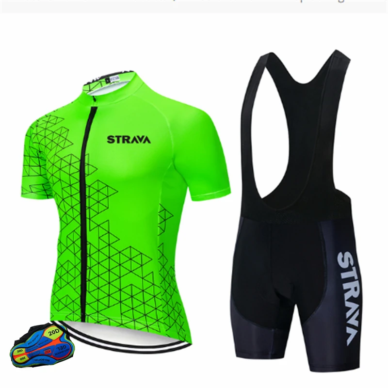 

STRAVA Custom Sublimated Cycling Clothing Uniforms Bike Jersey Bike Clothing Design Breathable Cycling Jersey and Bib Short Set