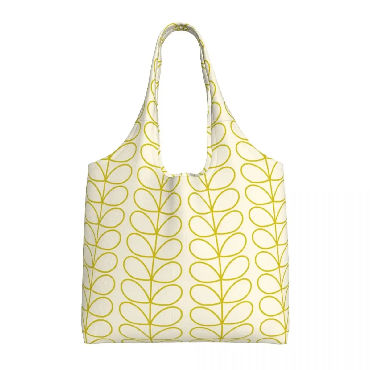 Custom Cute Orla Kiely Linear Stem Dandelion On Cream Shopping Tote Bag Reusable Canvas Grocery Shopper Shoulder Handbags