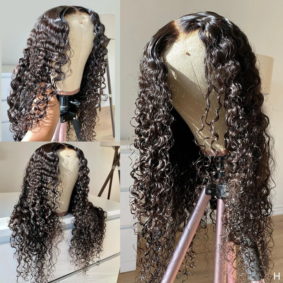 180%Density 26Inch Natural Color Middle Part Kinky Curly Lace Front Wig With Baby Hair Natural Hairline High Temperature