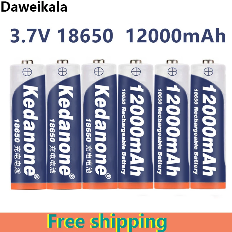 

New18650 Battery Rechargeable Battery 3.7V 18650 12000mAh Capacity Li-Ion Rechargeable Battery for Flashlight Torch Battery Toys