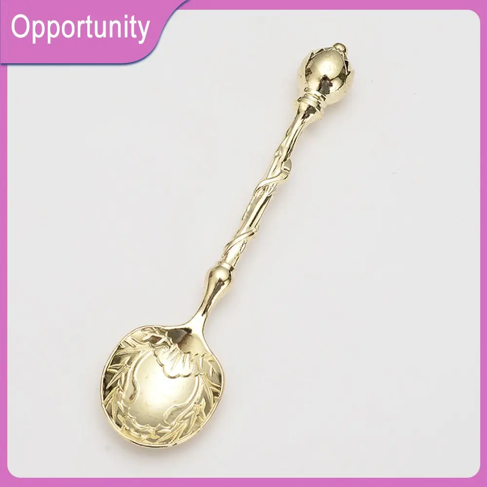 

Curved Handle Design Kitchen Tableware Retro Style Easy Cleaning Cake Coffee Spoon Convenient Dessert Spoons Kitchen Gadgets