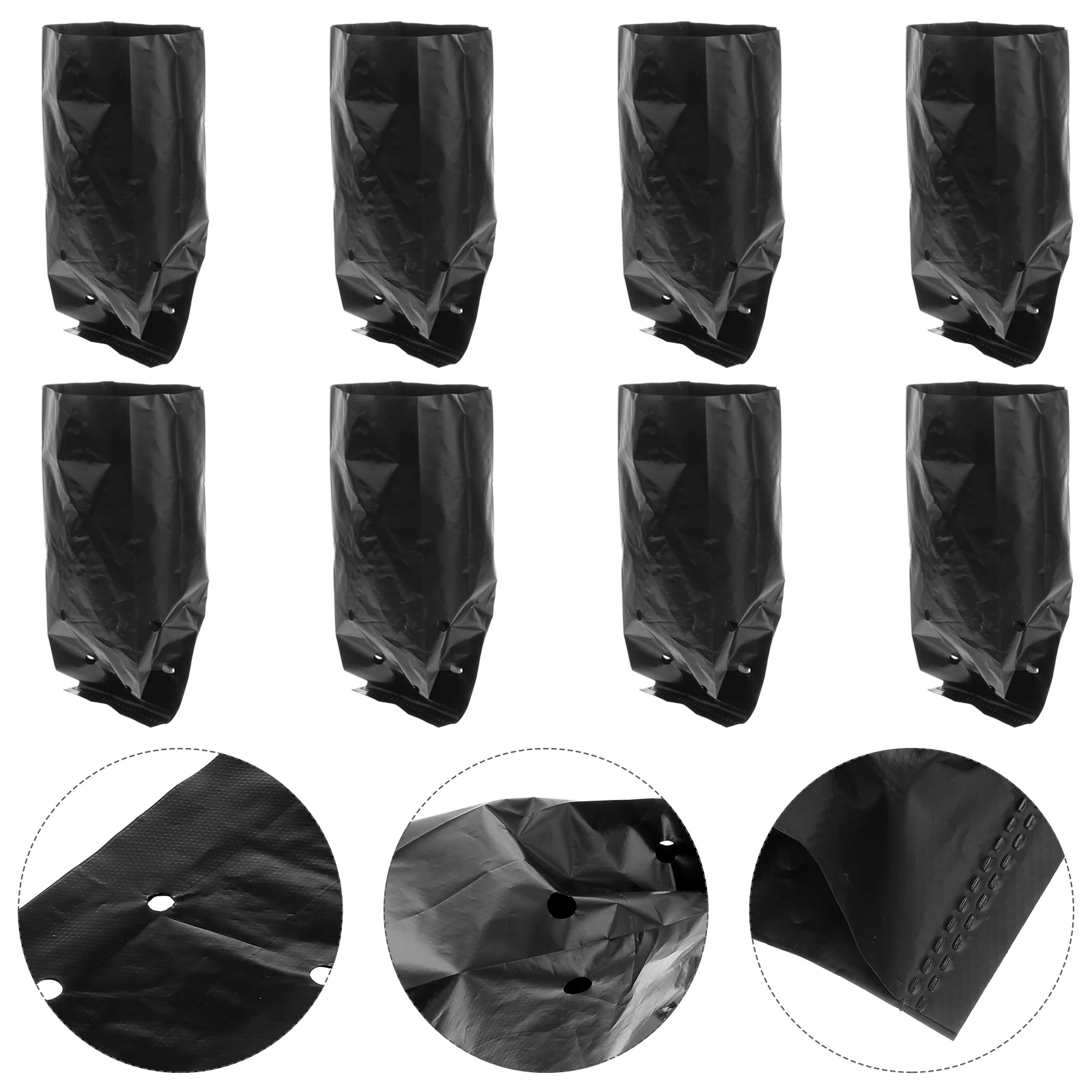 

100 Plastic Potser Pot Breathable Holes Home Gardening Supplies Storage Black