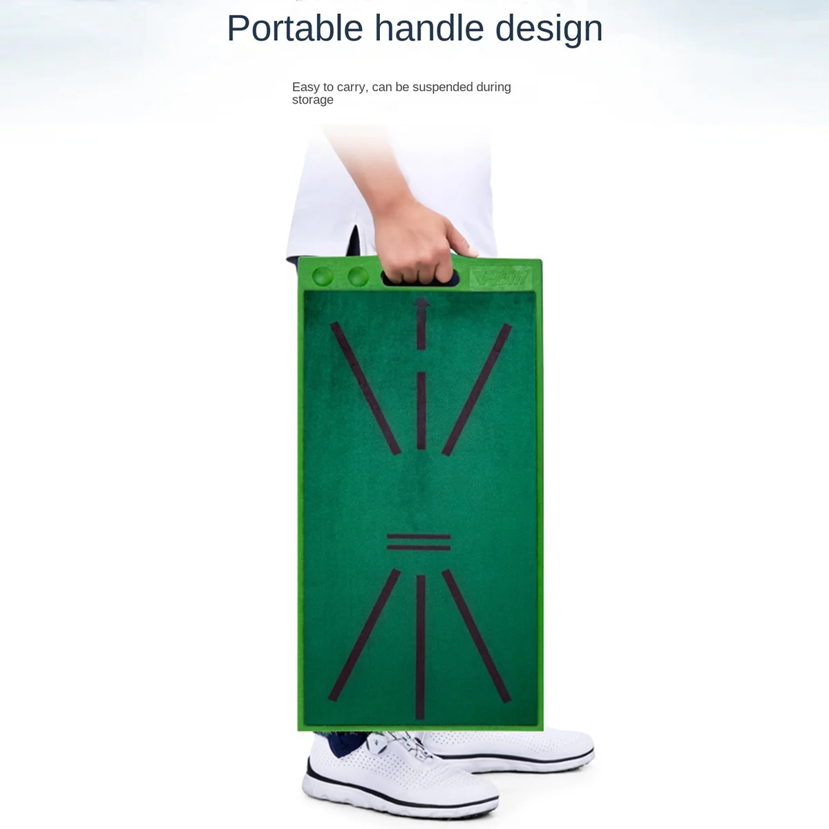 

Golf Swing Mat with Track Velvet Surface Portable Rubber Pad Golf Training Mats for Swing Detection Batting B
