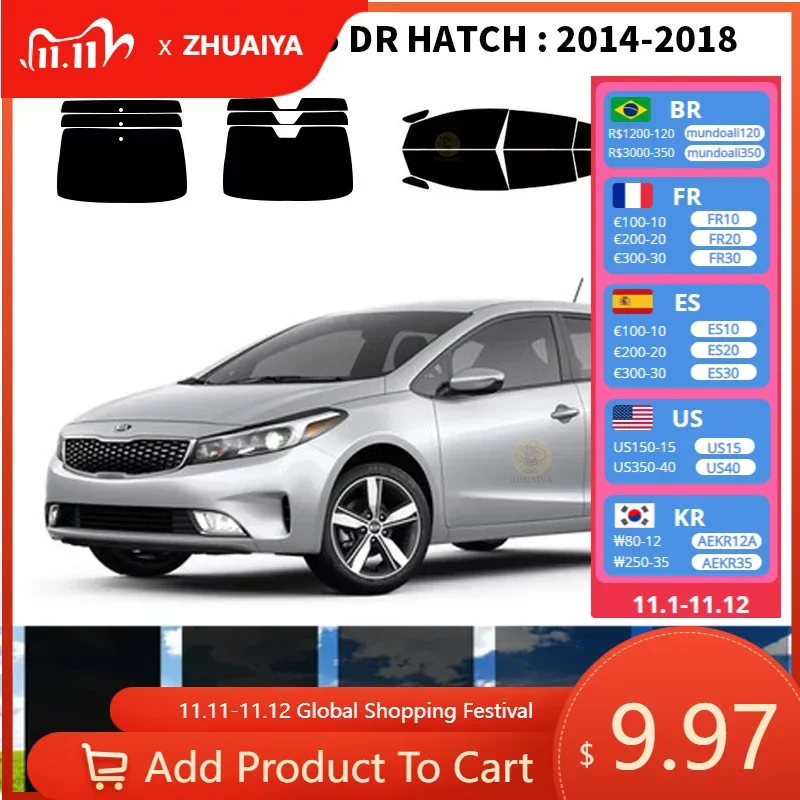 

Нанокерамическая Автомобильная УФ-пленка Precut для окна, автомобильная оконная пленка для KIA FORTE 5 DR hat2014-2018