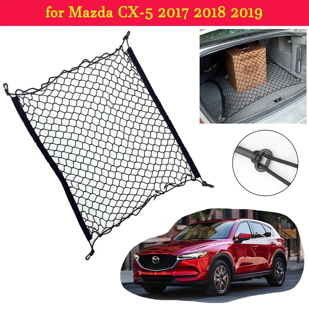 

Для Mazda CX-5 2017 ~ 2019 багажник автомобиля задний багажник органайзер для хранения багажа крючки нейлоновая эластичная сетка автомобильные аксессуары