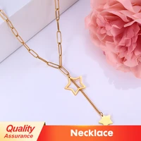 stainless steel necklace for women classic hollow star choker pendant necklace engagement jewelry