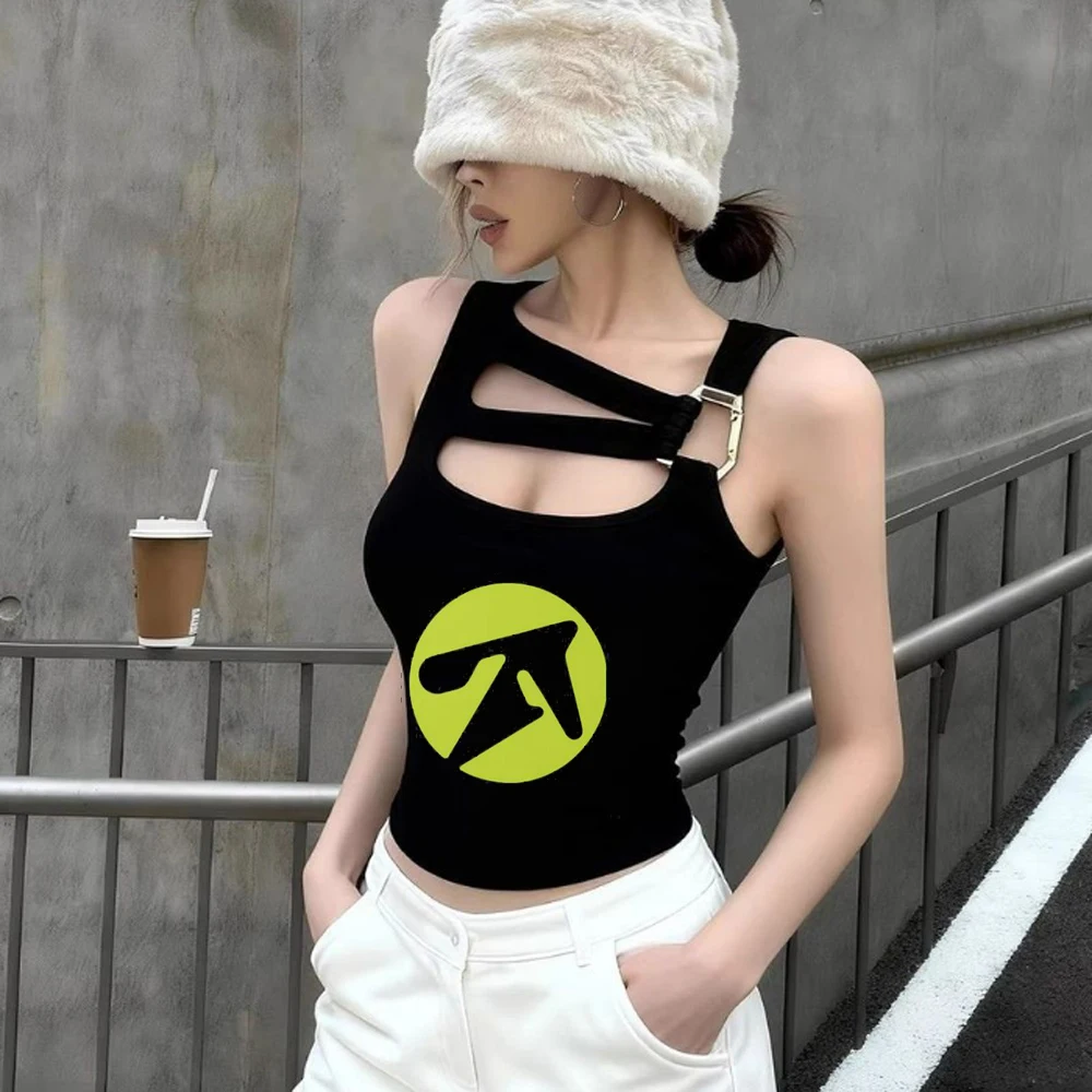 Фото Топ-кроп Aphex Twin в стиле манга и аниме, корейская мода, графический дизайн, милая футболка, стиль Харадзюку, летняя японская одежда в стиле Y2K №3