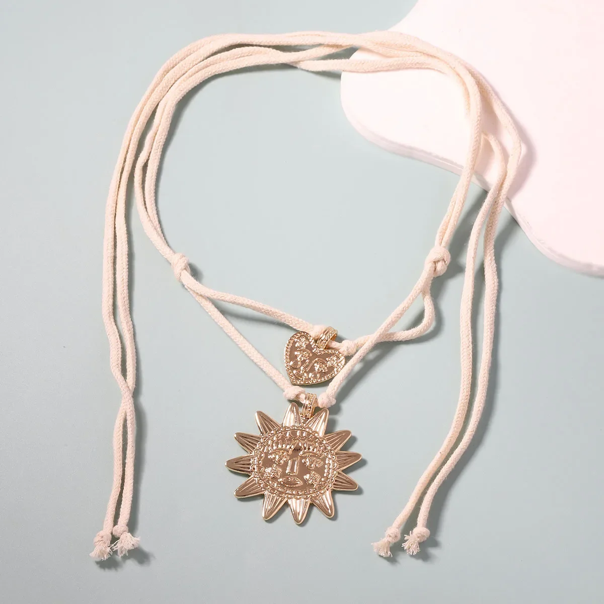 ZA трехмерное металлическое ожерелье в форме солнца и сердца для женщин винтажные