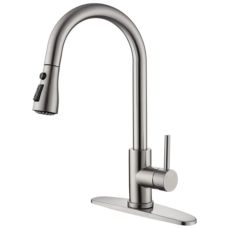 

Kitchen Faucet With Pull Down Sprayer Multitask Mode Single Handle Pull Out Kitchen Sink Faucet Offer Efficient Cleaning