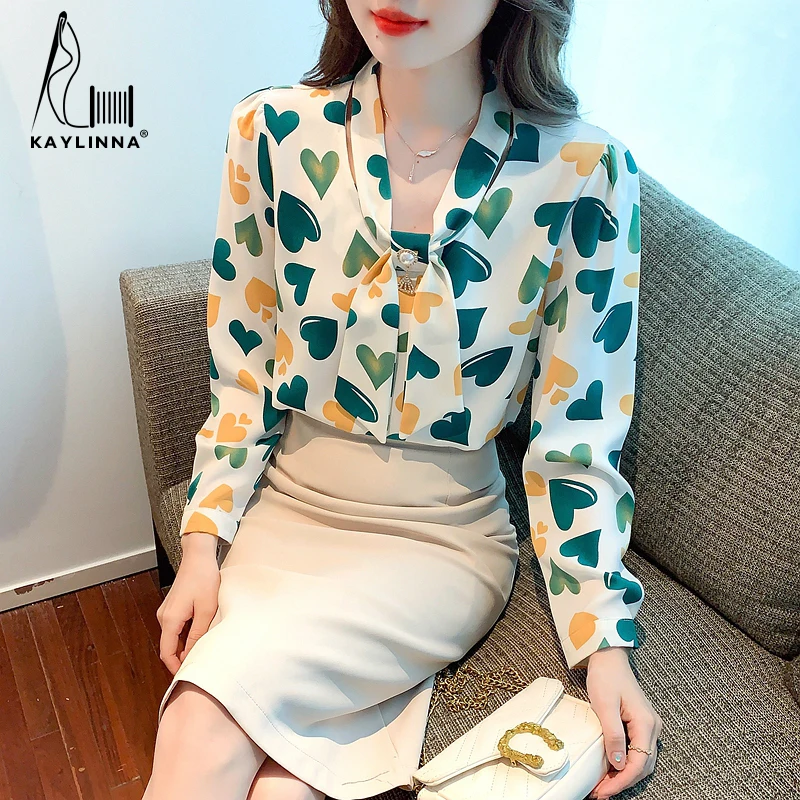 

Новые шифоновые блузки KAYLINNA, рубашки, новые женские топы, одежда с длинным рукавом, рубашки, элегантные женские повседневные блузки, женские...