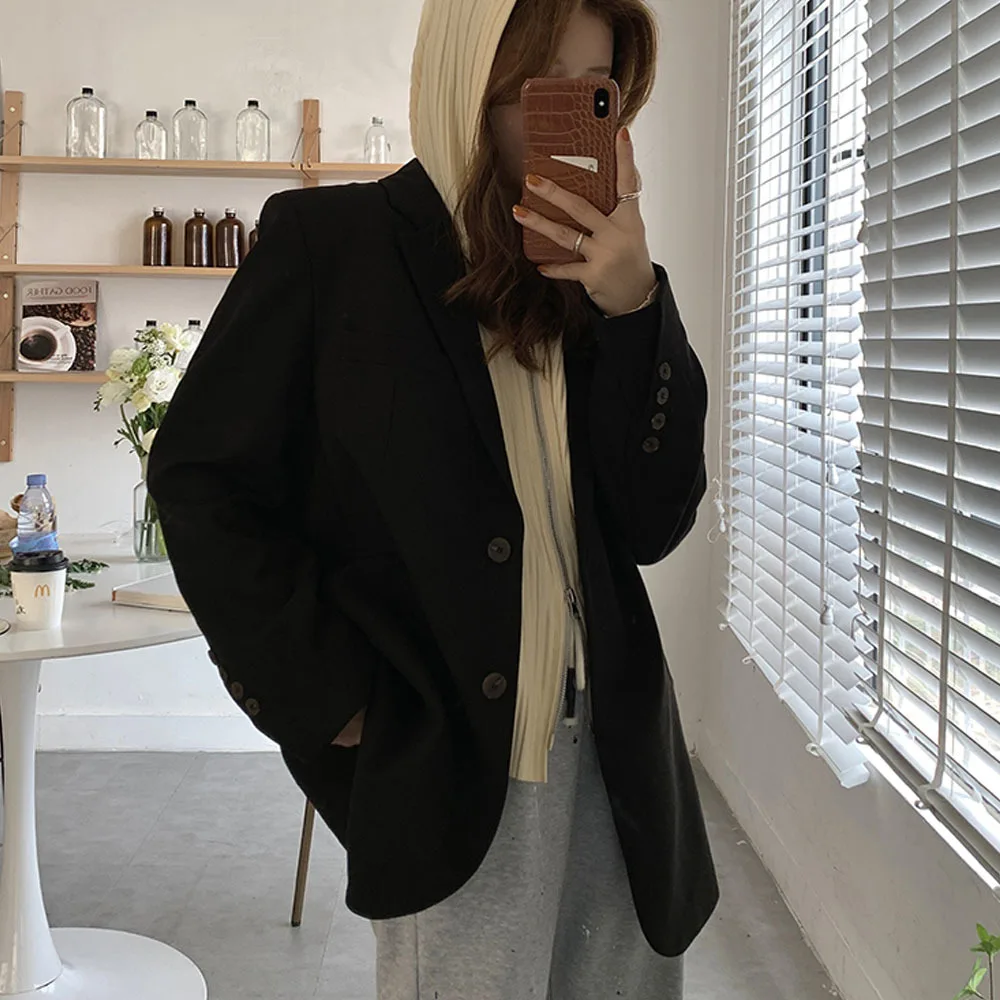 2022 New Fashion Korean Version Of All-match Thin And Women's Blazer Loose Casual Spring Summer Suit Jacket |