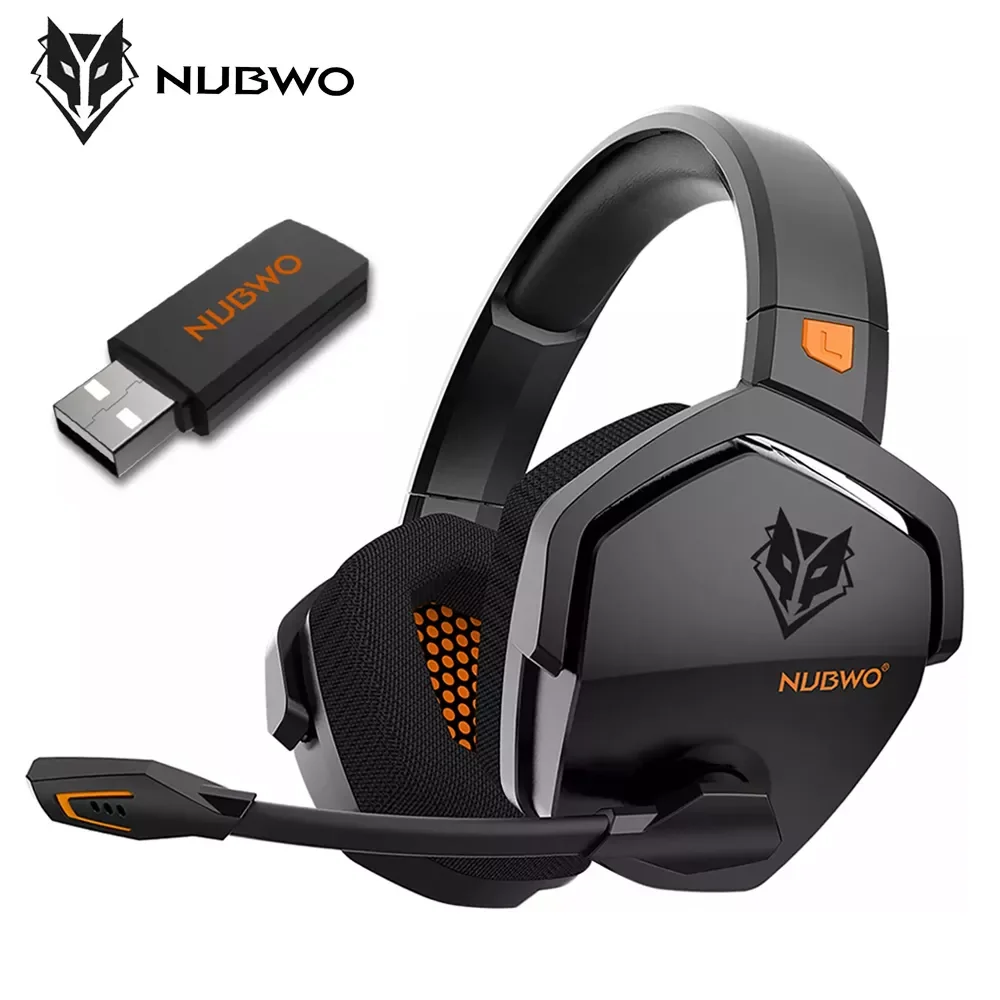

Новая беспроводная игровая гарнитура NUBWO G06 2,4G, проводные спортивные наушники 3,5 мм, Накладные наушники с шумоподавлением и микрофоном для PS5...