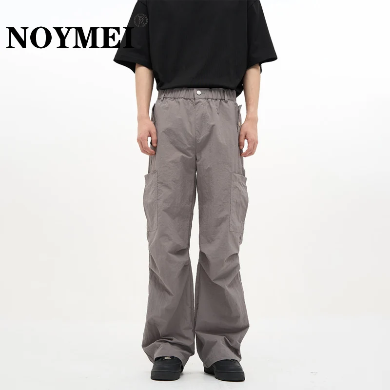 

NOYMEI Men's Straight Pants Casual Fashionable All-match Pockets Overall Couples High Street Spring American Trousers WA1742